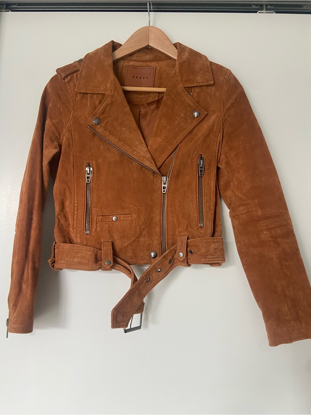 Blank NYC Women's Suede Biker Jacket - Brown